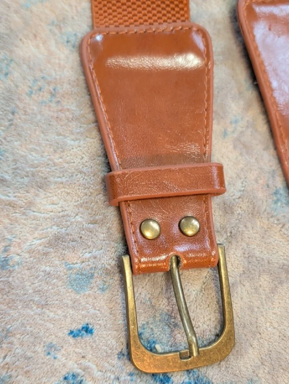 Brown Stretchable Braid Belt with Leather Trim - NWOT - Unisex Women's 29